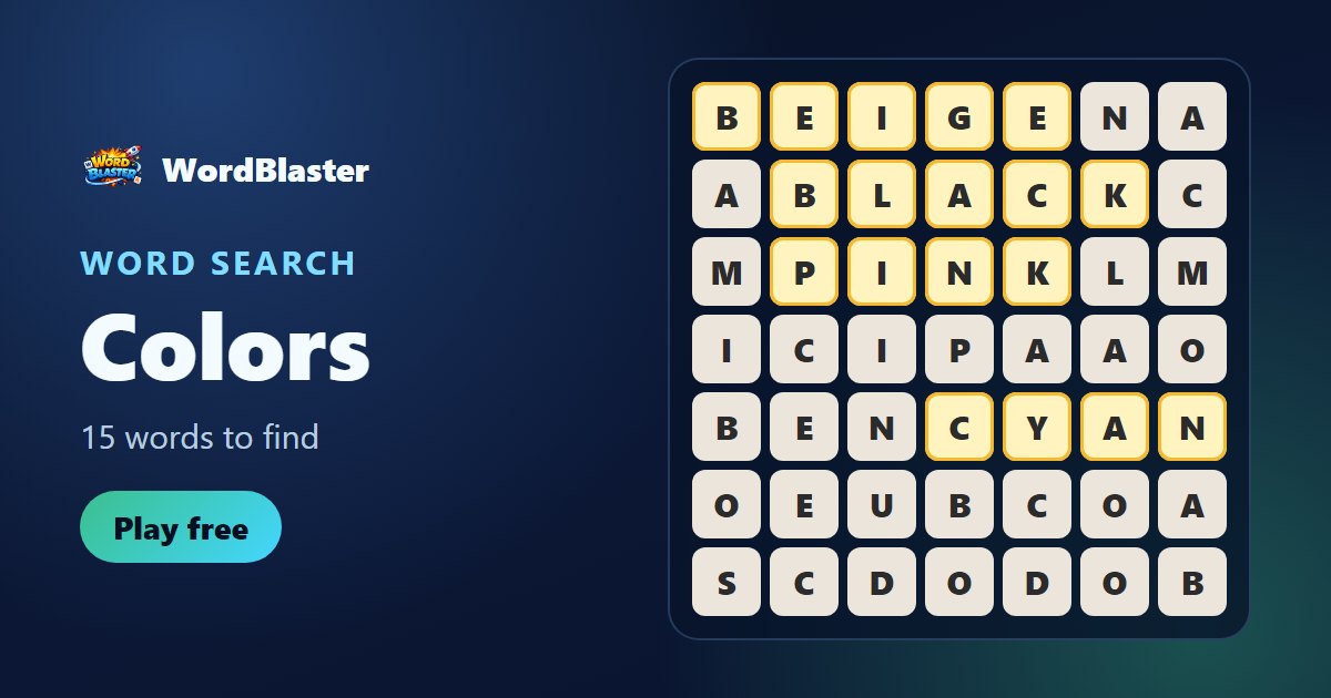 Colors word search