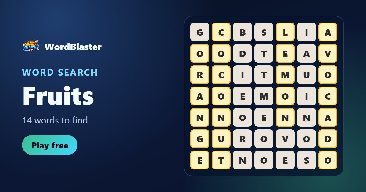 Fruits word search
