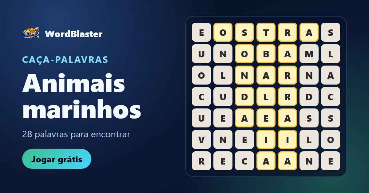 Caça-palavras de animais marinhos