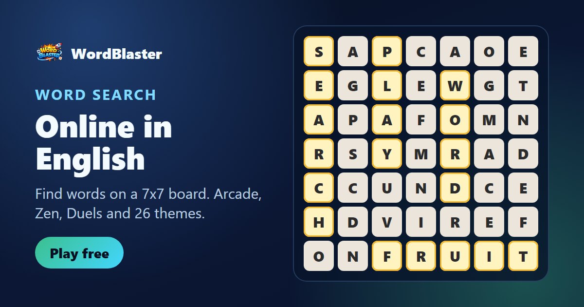 WordBlaster board with letters forming words